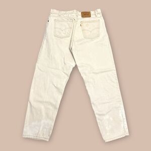 VTG Levi's 550 Men's 36 x 29  White Denim Orange Tab Jeans  USA